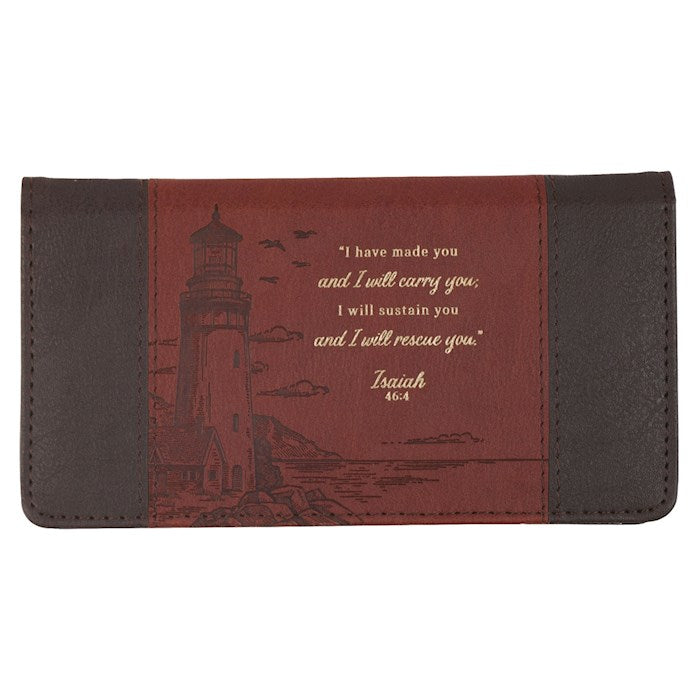 Checkbook Wallet I will Carry You (Two Tone Brown)