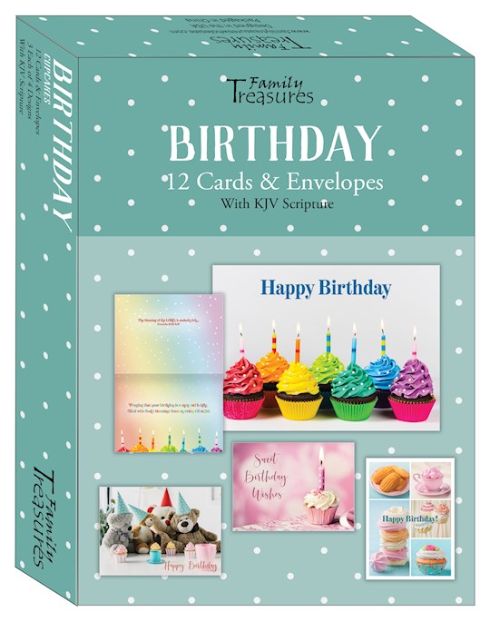 Birthday Cards Cupcakes (12) with Scripture