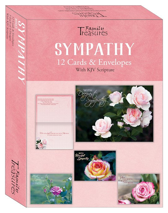 Sympathy Assorted Cards Roses (12) with Scripture
