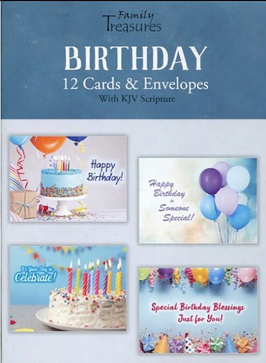 Birthday Boxed Cards Celebrating You (12) Family Treasures with Scripture