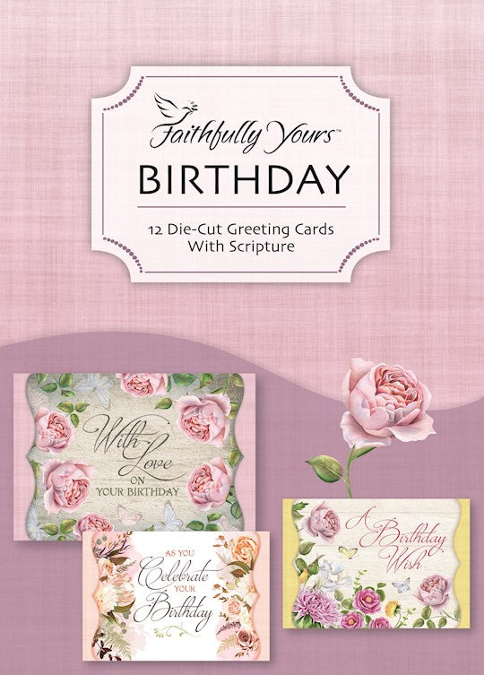 Birthday Bouquet Boxed Cards (12) Faithfully Yours with Scripture