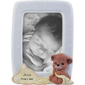 Precious Moments Jesus Loves Me Teddy Bear Grey Photo Frame