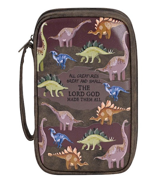 Dinosaur Bible Cover All Creatures Great And Small-Brown Youth Boys (Large)