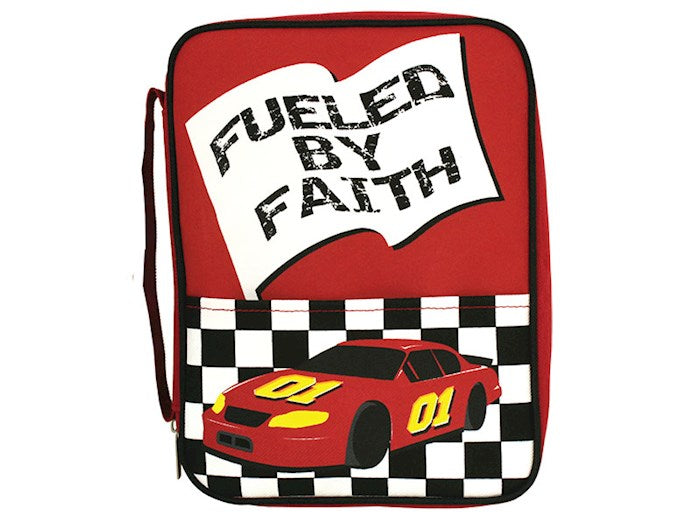 Race Car Bible Cover Fueled By Faith-Large-Youth