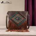 Montana West Crossbody Bag - Aztec Cross W/ Fringe (Concealed Carry) - Coffee