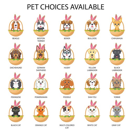 Personalized Easter Basket Pets Ceramic Mug with DARK GREEN Handle