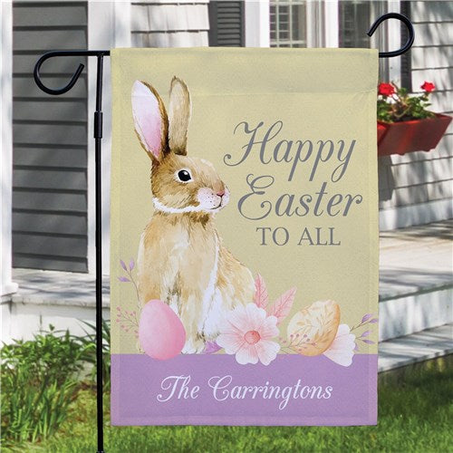 Personalized Happy Easter to All Garden Flag