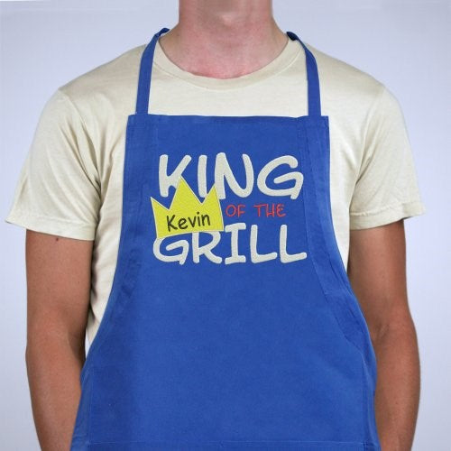 Personalized Chef Apron King of the Grill Available in Black Red Blue
