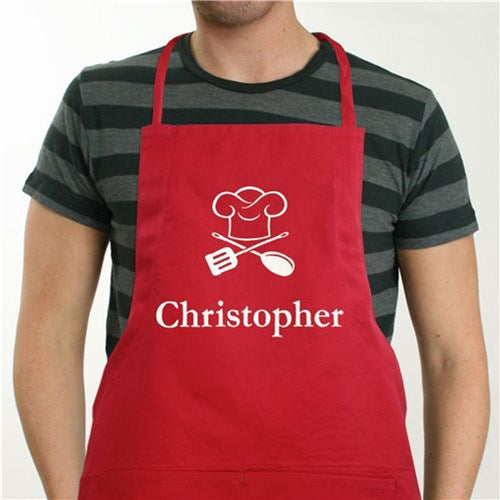 Personalized Chef Apron Available in Black Red Blue