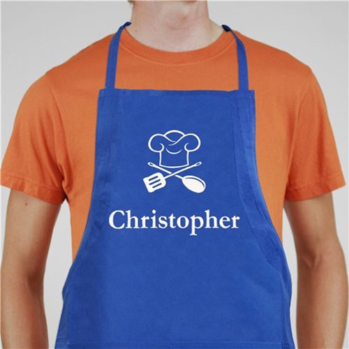 Personalized Chef Apron Available in Black Red Blue