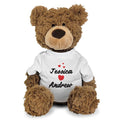 Personalized I love you Pinchy Valentines Day Plush Bear Beige or Brown