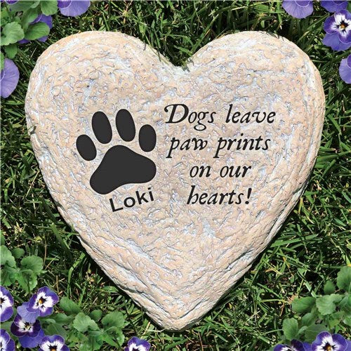 Personalized Dog Memorial Garden Stone Dogs leave Paw Prints on our Hearts