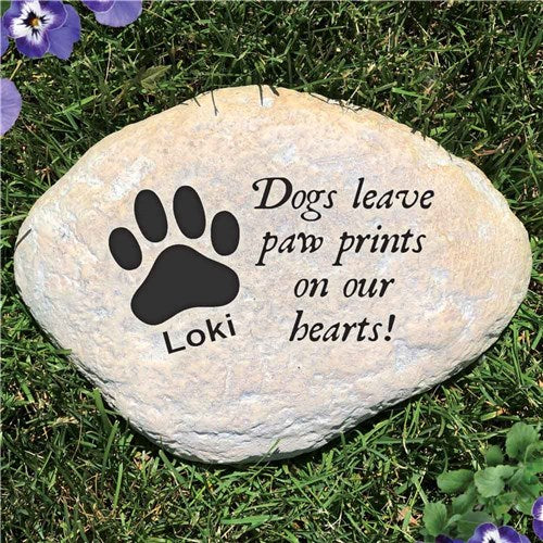 Personalized Dog Memorial Garden Stone Dogs leave Paw Prints on our Hearts