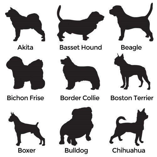 Personalized Dog Breed Pet Memorial Wooden Urn Choice of Dog Breed