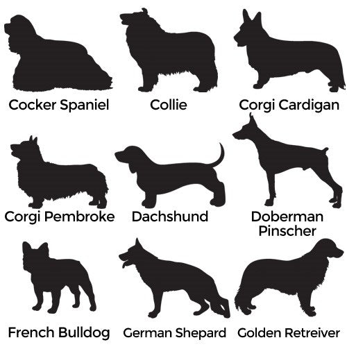 Personalized Dog Breed Pet Memorial Wooden Urn Choice of Dog Breed