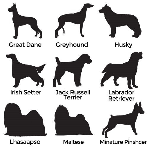 Personalized Dog Breed Pet Memorial Wooden Urn Choice of Dog Breed