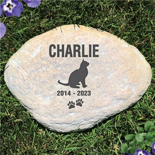 Personalized Pet Cat Memorial Garden Stone