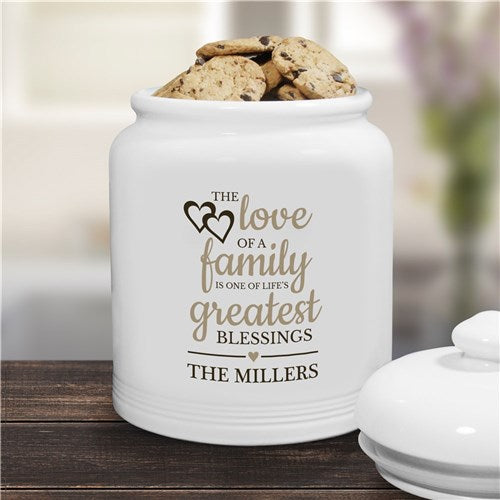 Personalized The Love of A Family Cookie Jar