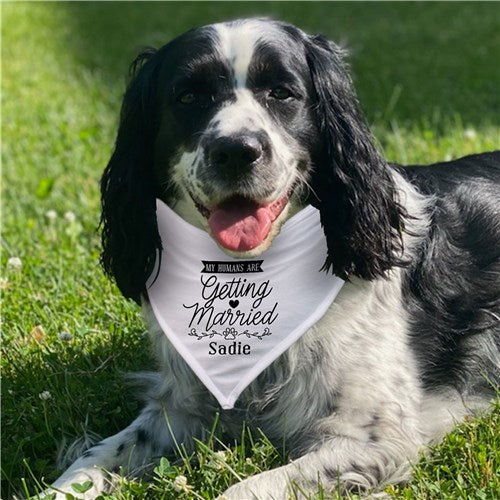 Personalized My Humans are getting married Pet Dog Bandana