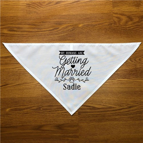 Personalized My Humans are getting married Pet Dog Bandana