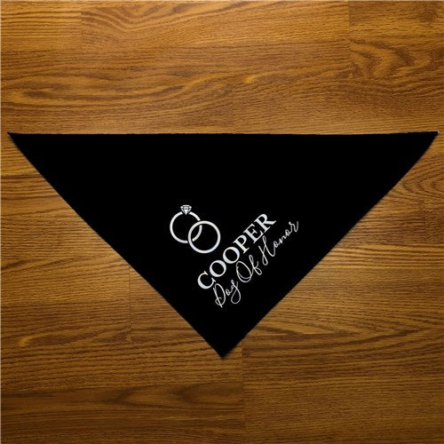 Personalized Wedding Ring Set with name and Title Pet Dog Bandana