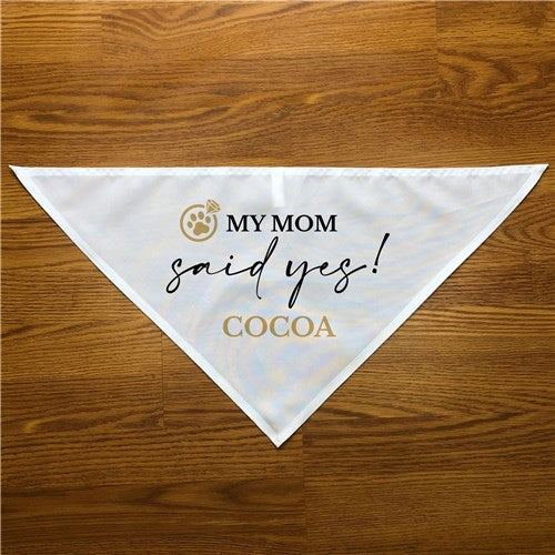 Personalized Paw in Ring Said Yes Pet Dog Bandana