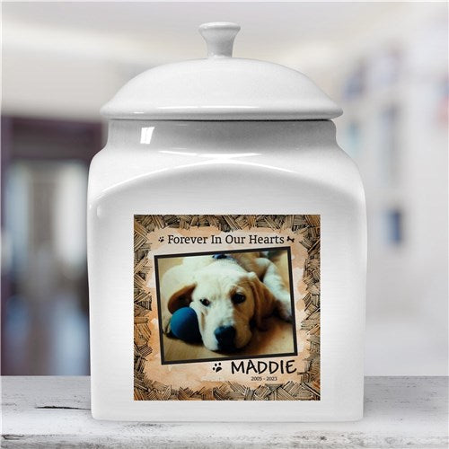 Personalized Ceramic Pet Dog Photo Urn