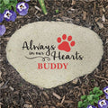Personalized Always In Our Hearts Paw Flat Pet Garden Stone