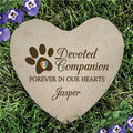 Personalized Devoted Companion with Rainbow Paw Heart Flat Pet Garden Stone