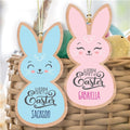 Personalized Happy Easter Bunny with Name Basket Tag
