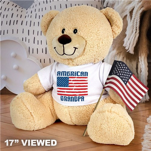 Personalized American Flag Teddy Bear Plush