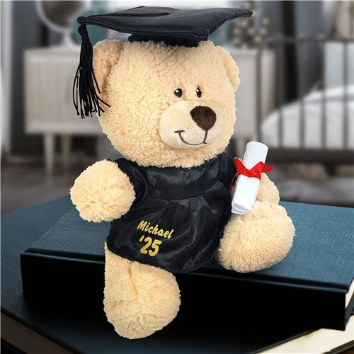 Personalized Graduation Plush Teddy Bear Cap & Gown