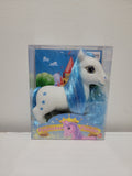 White Princess Pony Toy with Blue Hair
