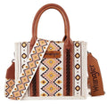 Wrangler Canvas Handbag / Bible Tote - Aztec - Coffee W/Removeable Strap