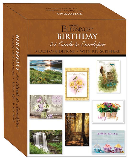 Shared Blessings Birthday Cards Assorted (24) with Scripture