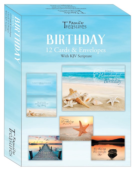 Birthday Cards (12) Coastal with Scripture