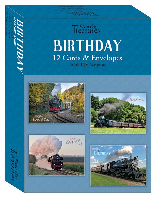 Family Treasures Birthday Cards (12) with Scripture