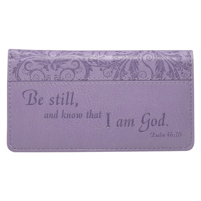 Checkbook Wallet Be Still Psalm 46:10 (purple)