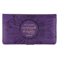 Checkbook Wallet STRENGTH & DIGNITY (Proverbs 31:25) (Purple)
