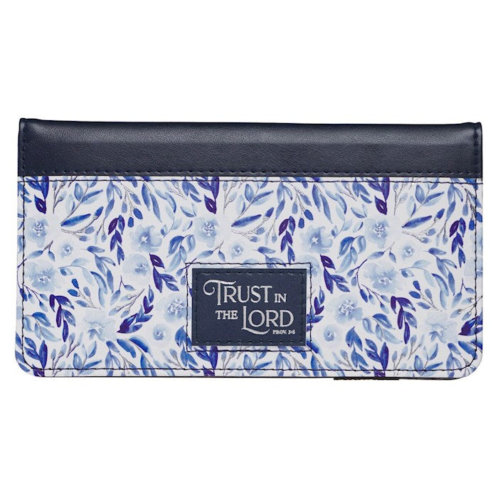 Checkbook Wallet TRUST (Proverbs 3:5) Blue Floral