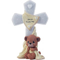 Precious Moments Jesus Loves Me with Teddy Bear Grey Cross Figurine