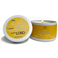 Abba Candle - Frankincense Scripture White Tin 8 Oz Prayer & Intercession