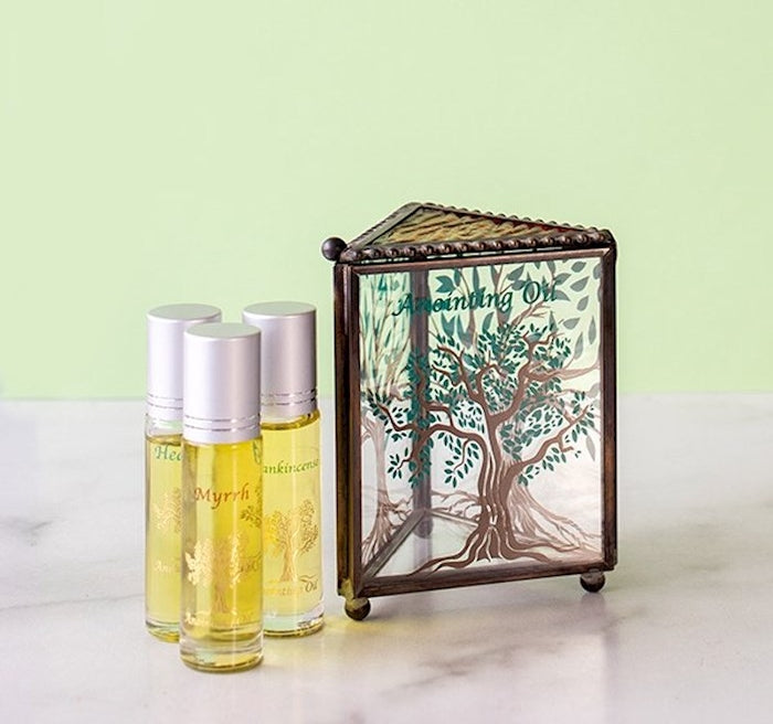 Frankincense, Myrrh And Rose Of Sharon Anointing Oil Tree Of Life Box Set Of 3