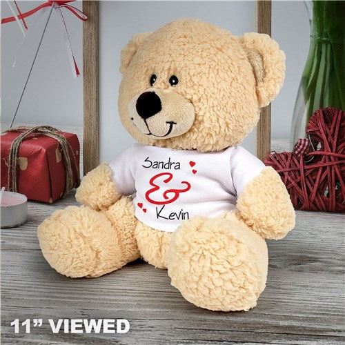 Personalized Teddy Bear Plush Valentines Couples