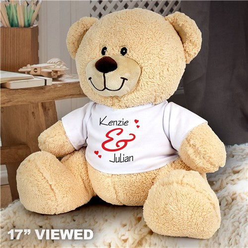 Personalized Teddy Bear Plush Valentines Couples