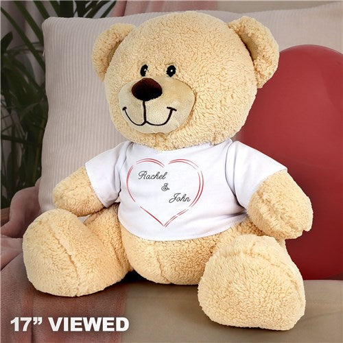 Personalized Teddy Bear Plush Couples Heart