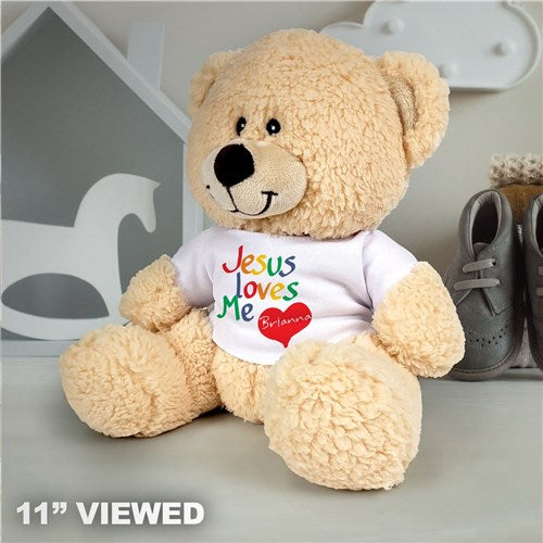 Personalized Teddy Bear Plush Jesus Loves Me