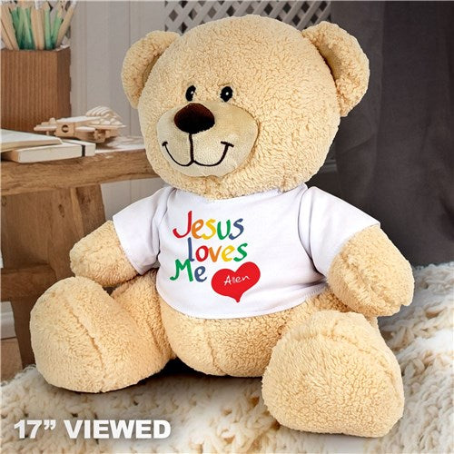 Personalized Teddy Bear Plush Jesus Loves Me